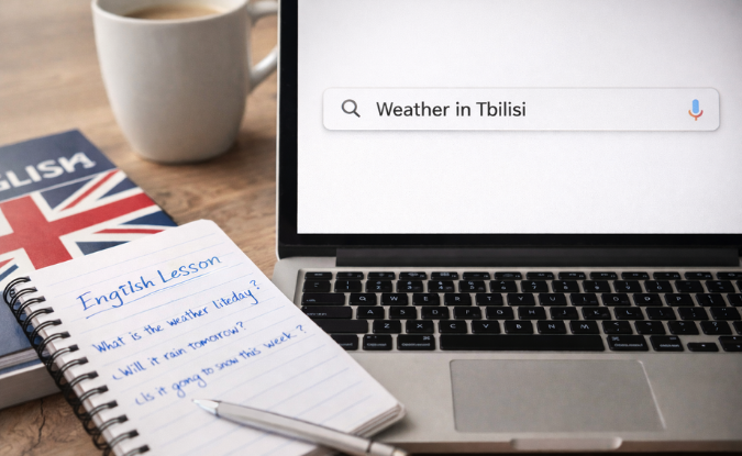 როგორ მოვძებნოთ ამინდის პროგნოზი ინგლისურად – პრაქტიკული მაგალითი